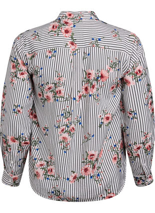 ZizziShirt met bloemenprint en smalle strepen, Black Striped AOP, Packshot image number 1