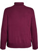 Gebreide blouse met col en knopen aan de zijkant, Donker Bordeaux, Packshot image number 1