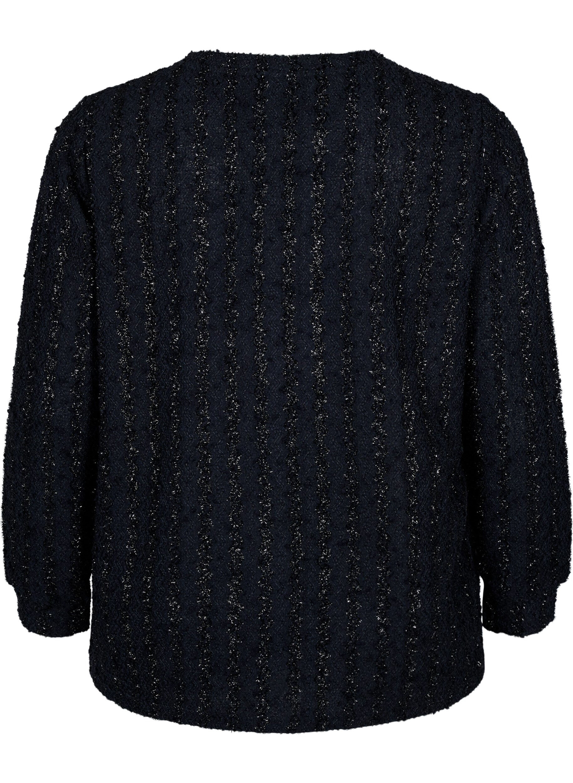 ZizziBlouse met glanzende structuur, Zwart, Packshot image number 1