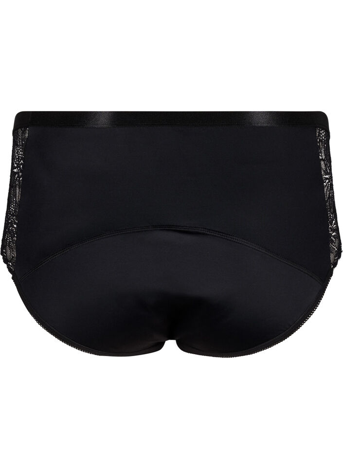 Menstruatie slipje met kant en normale taille, Black, Packshot