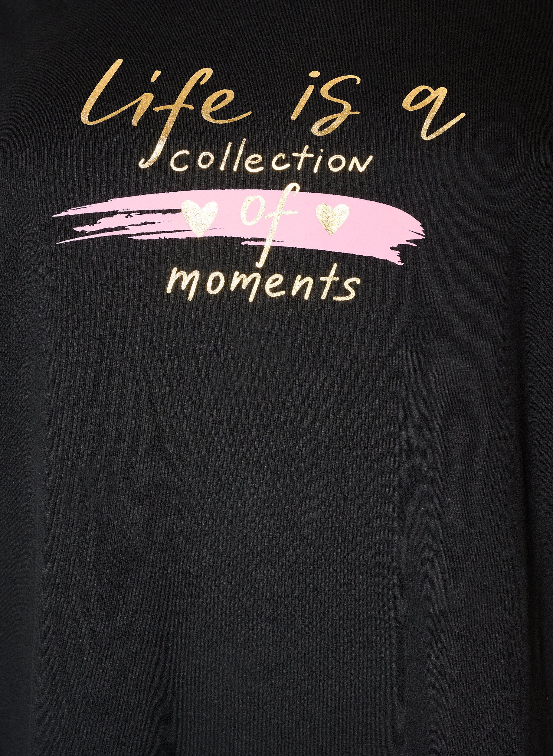 ZizziT-shirt met motief, Zwart, Packshot image number 2