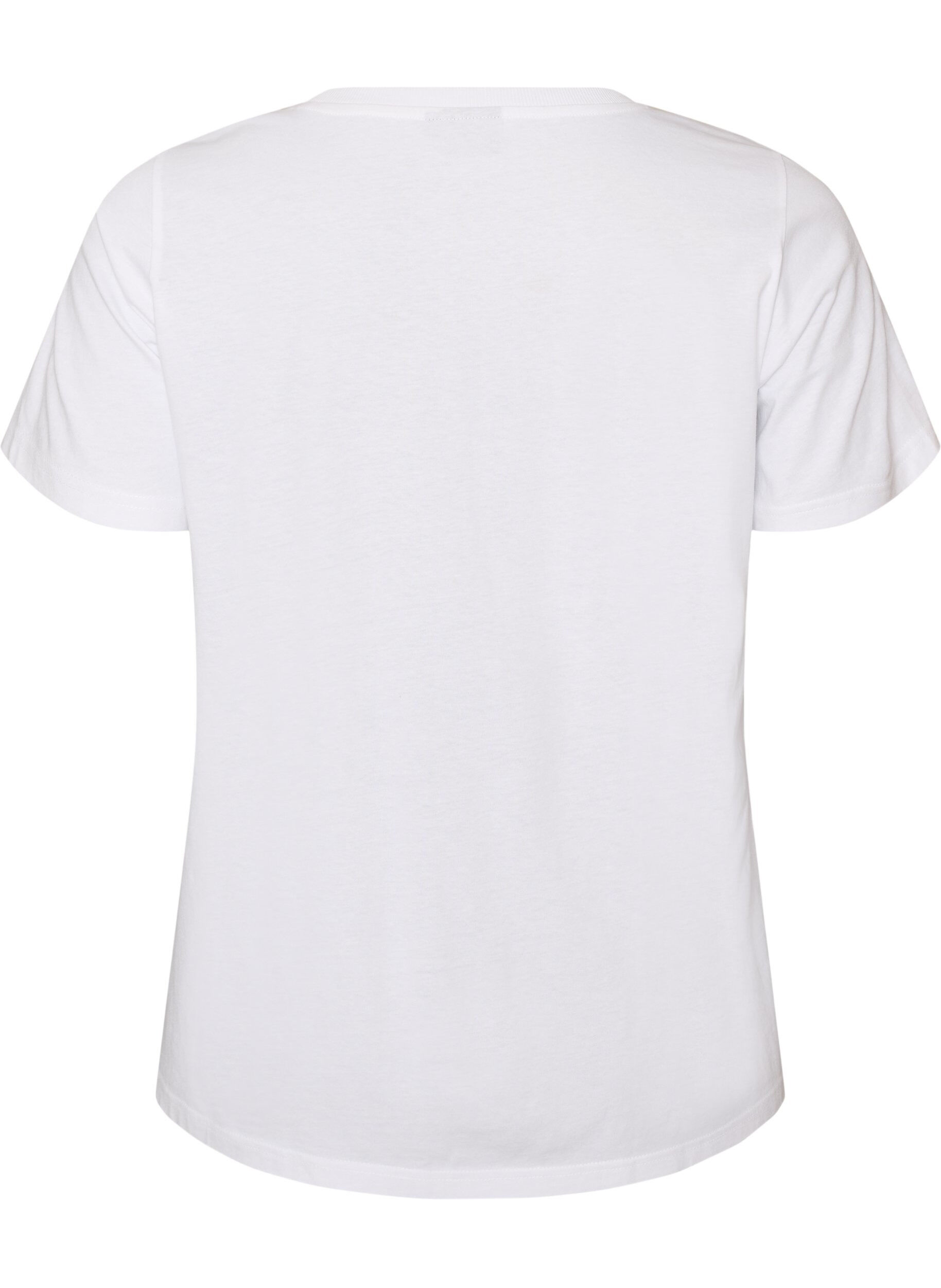ZizziKatoenen T-shirt met print, Wit, Packshot image number 1
