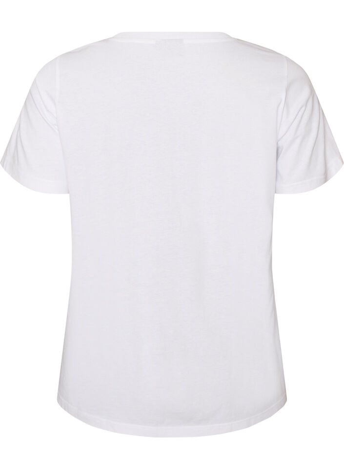Katoenen T-shirt met print, Wit, Packshot image number 1