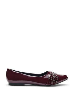 ZizziWide fit - Ballerina met bandje en studs, Decadent Chocolate, Packshot image number 0