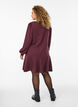 Korte sweaterjurk met ruchesdetail, Donker Bordeaux, Model image number 2