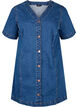 Robe courte en jean avec col en V, Bleu, Packshot image number 0
