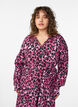 Midi jurk met knoopsluiting en strikceintuur, Roze, Model image number 2
