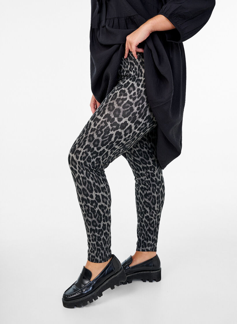 Viscose leggings met print, Grijs, Model image number 0