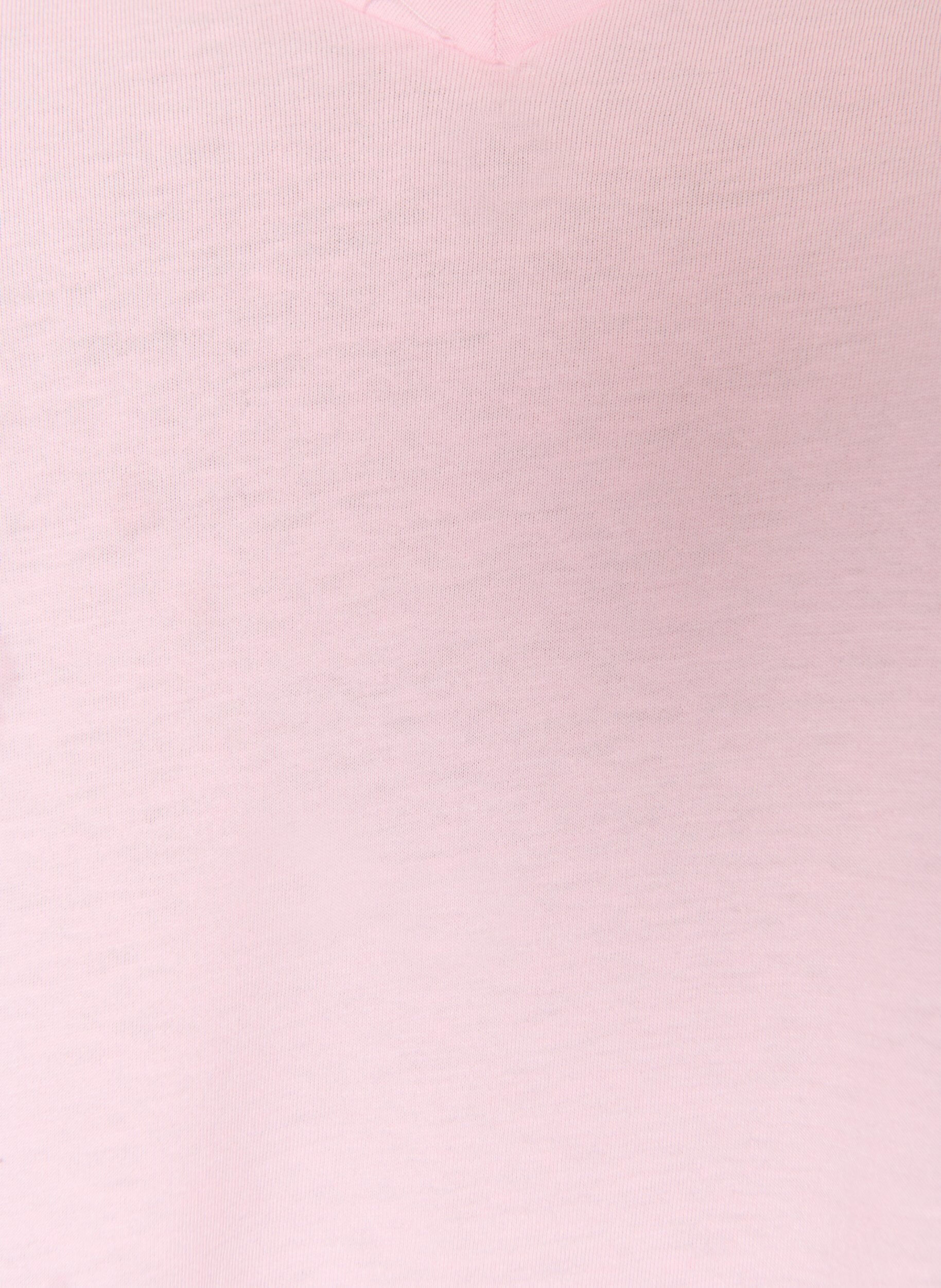 Zizzi T-shirt &agrave; manches courtes avec col en V, Rose, Packshot image number 2