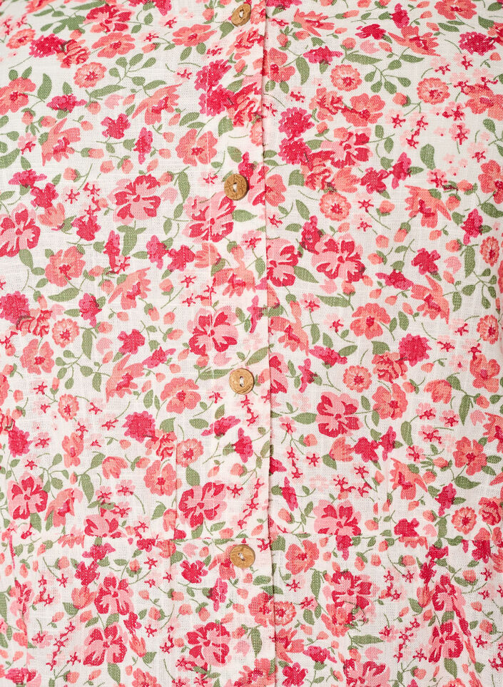 Korte katoenen jurk met bloemenprint, Rood, Packshot image number 2
