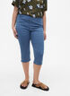 FLASH - denim capri broek met hoge taille en slanke pasvorm, Blauw, Model image number 3