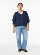 V-hals cardigan van breisel, Blauw, Model image number 1