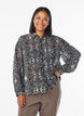 Blouse met lange mouwen en slangenprint, Grijs, Model image number 0