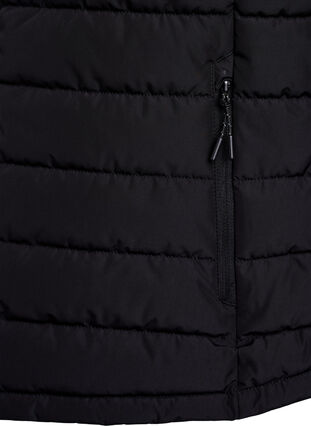 ZizziSportief gewatteerd vest met ritssluiting en zakken, Black, Packshot image number 3