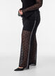 Transparante wijde kanten broek, Zwart, Model image number 2