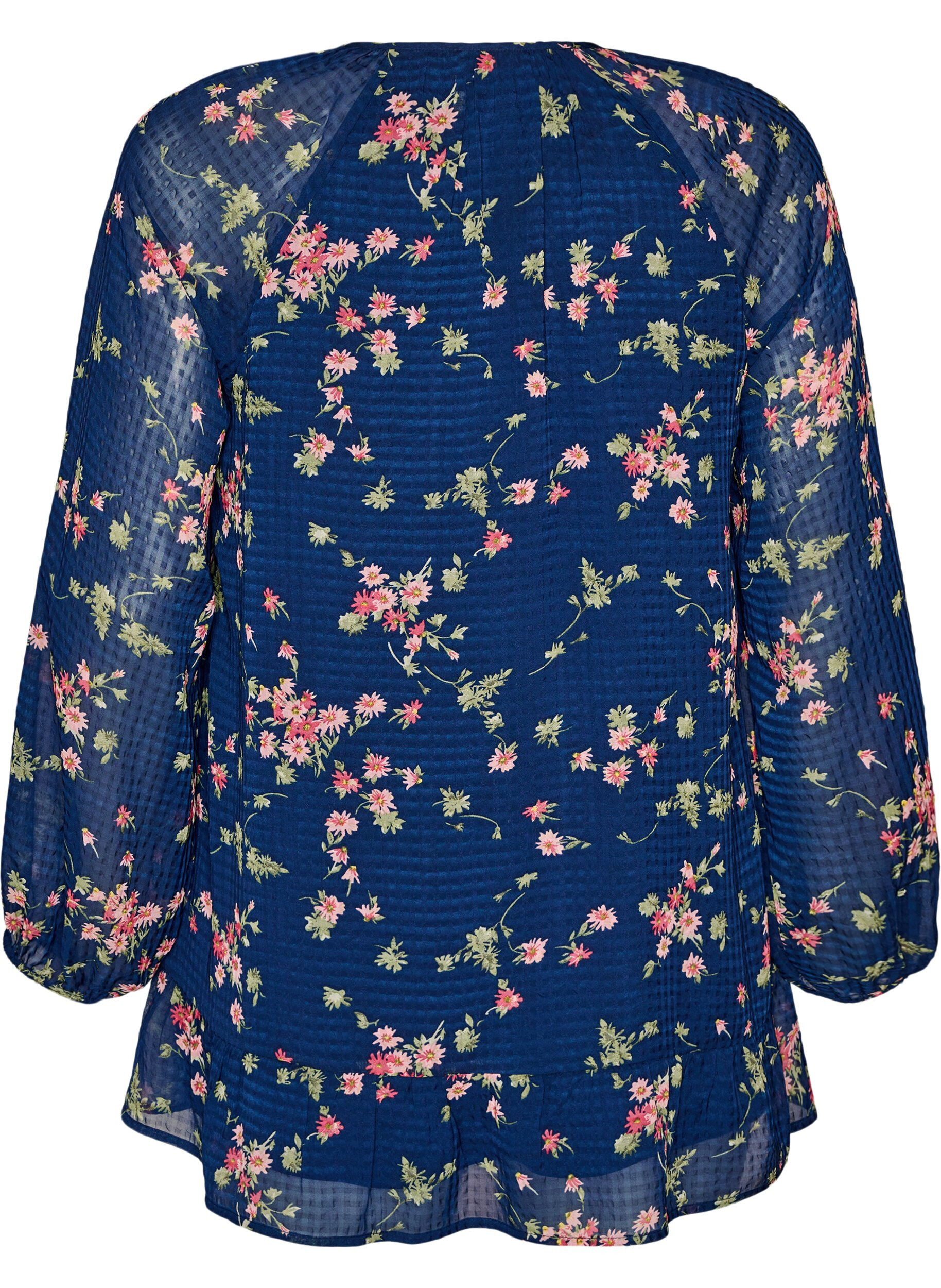 ZizziA-lijn tuniek met bloemenprint, Blauw, Packshot image number 1