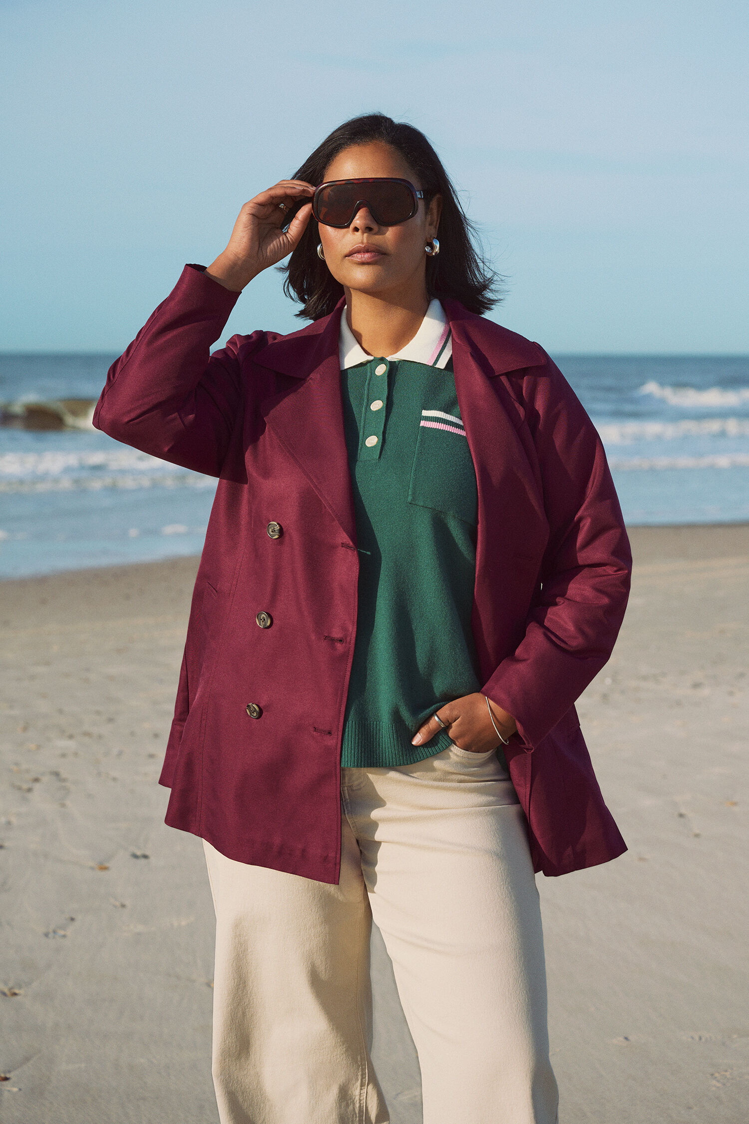 ZizziKorte trenchcoat met riem, , Model