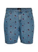 Short en jean avec fleurs brod&eacute;es, Bleu Clair, Packshot image number 0