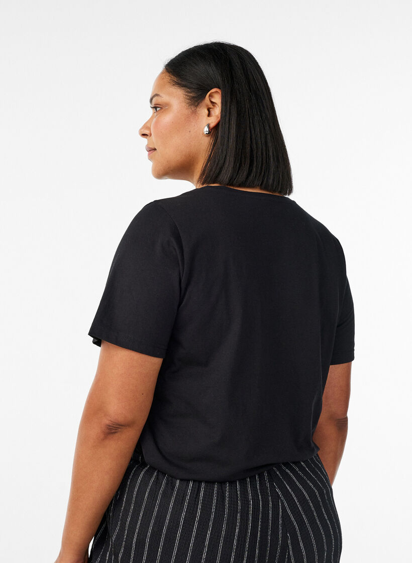 T-shirt met print, Zwart, Model image number 2