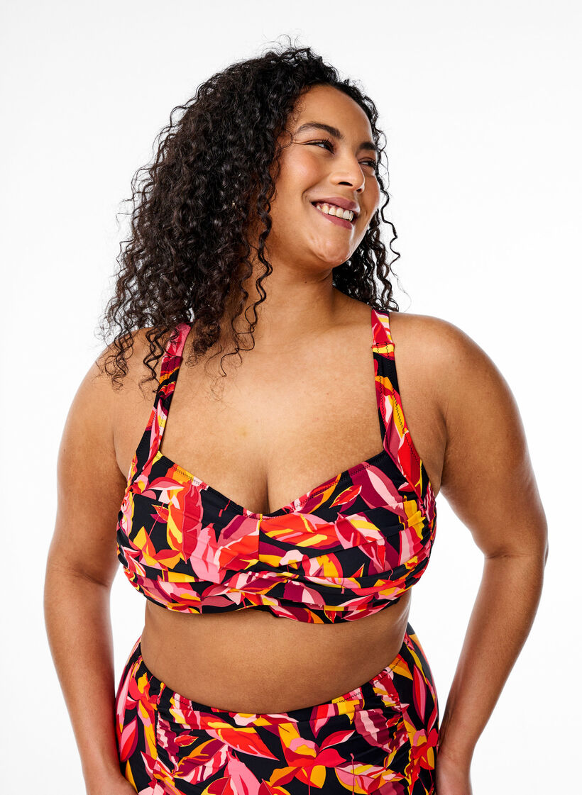 Gewatteerde bikinitop met print, Small Leaf Expl. AOP, Model