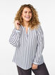 FLASH - Gestreepte blouse met V-hals, Wit, Model image number 0