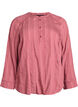 Blouse met ton-sur-ton textuur en knopen, Roze, Packshot image number 0