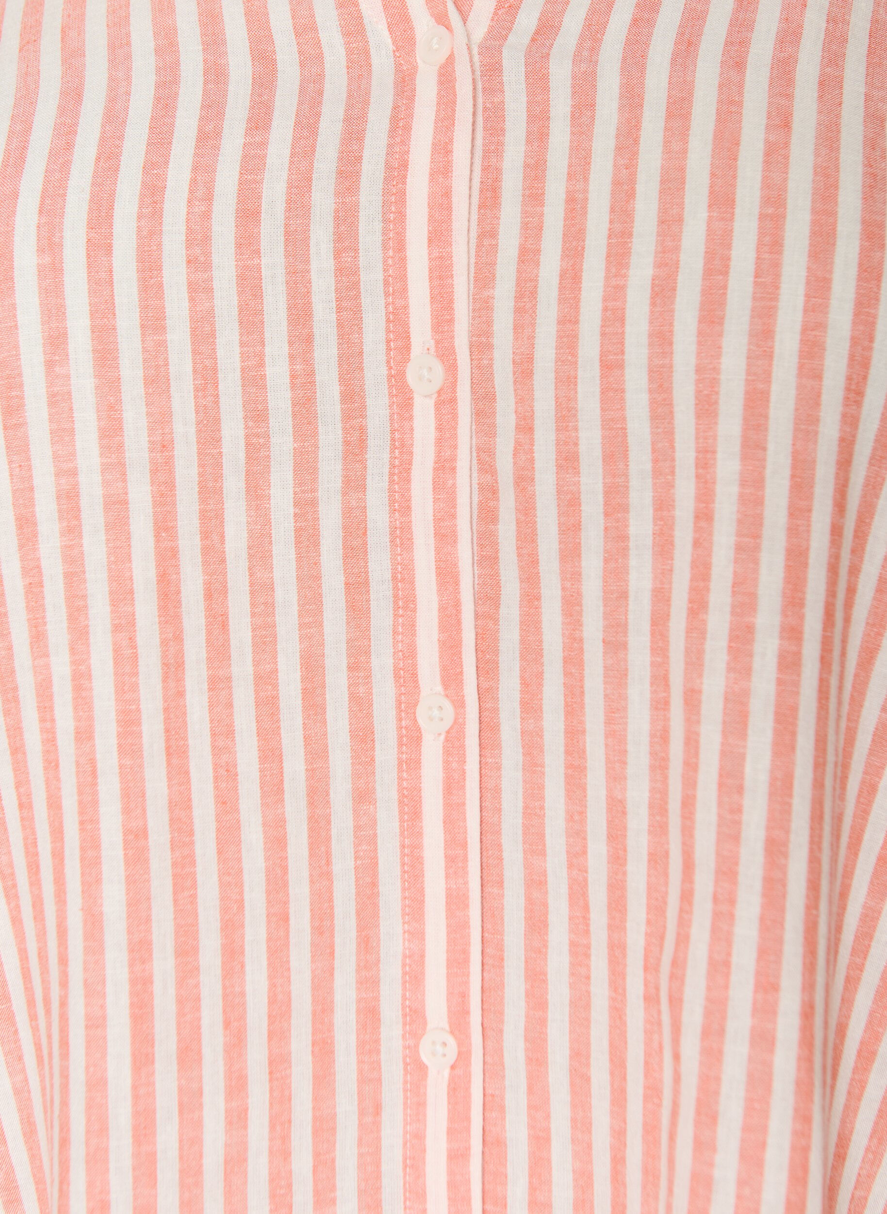 Zizzi Blouse en lin et viscose avec col en V, Corail, Packshot image number 2