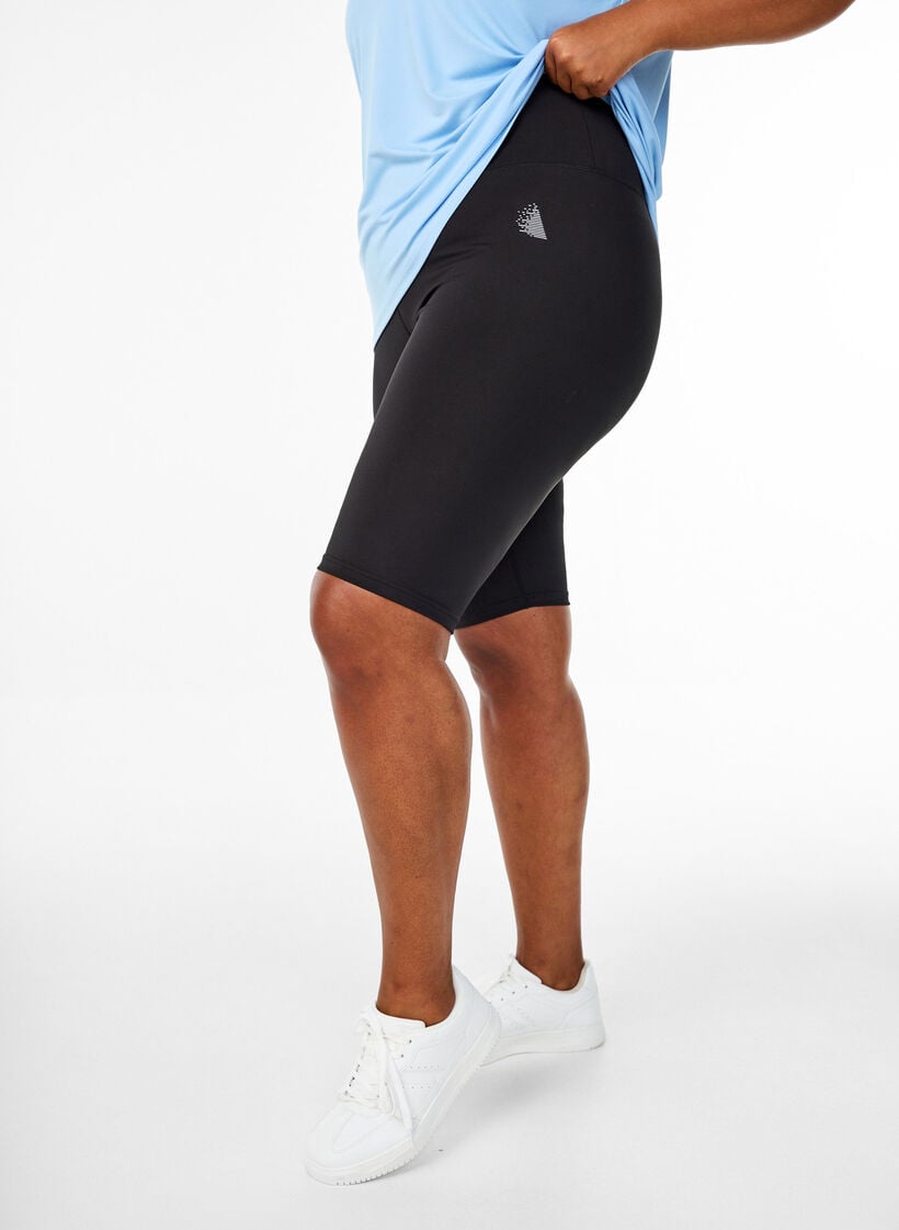 Lange strakke sport shorts, Black, Model