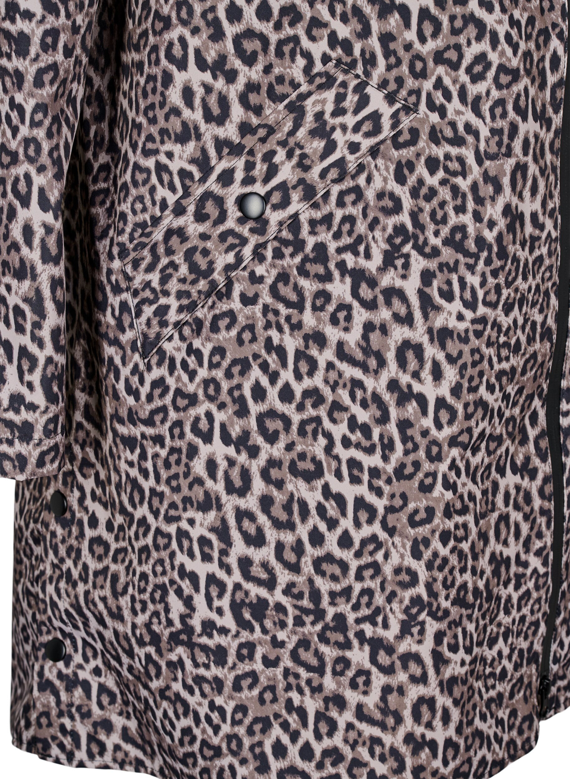 ZizziRegenjas met zakken en capuchon, Bruin, Packshot image number 3