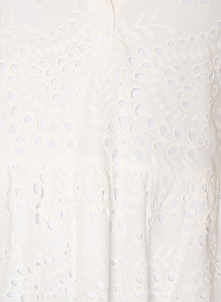 Robe midi en broderie anglaise &agrave; taille empire, Blanc, Packshot image number 2