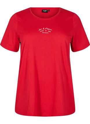 ZizziFLASH - T-shirt met motief, Urban Red Text, Packshot image number 0