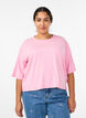 Boxy T-shirt in biologisch katoen, Roze, Model image number 0