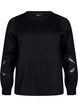 Sweatshirt met geborduurde uitsneden, Black, Packshot image number 0