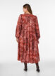 Viscose midi-jurk met paisleyprint, Oranje, Model image number 1