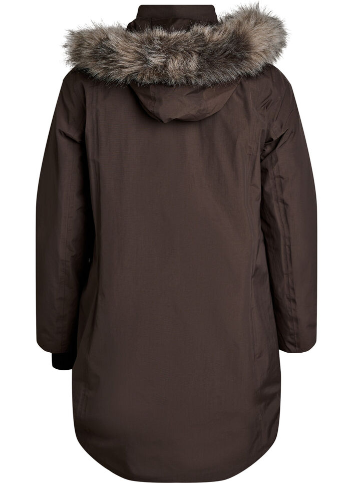 Waterdichte parka met capuchon, Bruin, Packshot