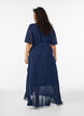 Chiffon maxi-jurk met een V-hals en ruches aan de zoom, Blauw, Model image number 1