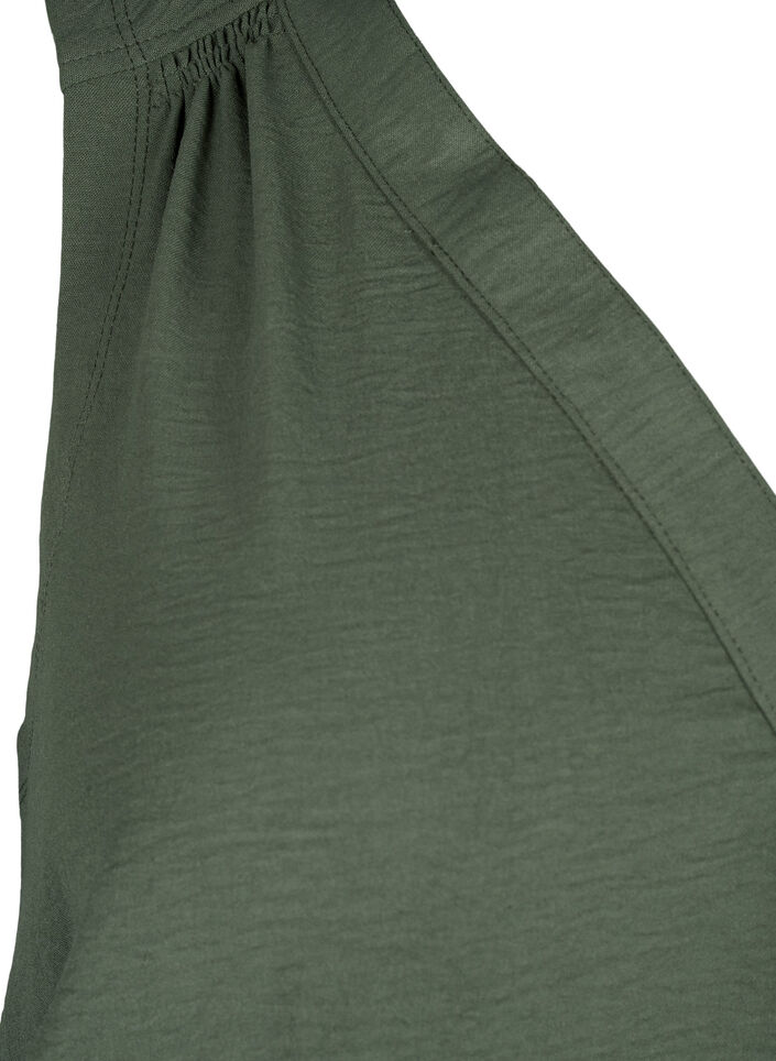 Mouwloze top met kreukeffecten, Groen, Packshot image number 3