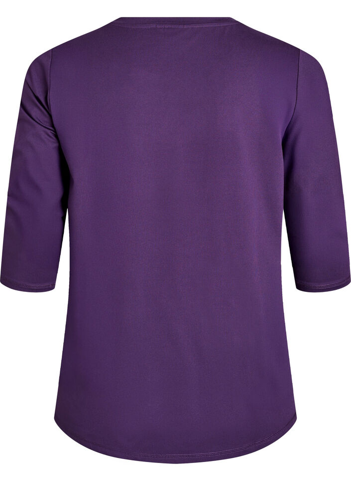 Training blouse met 3/4 mouwen, Paars, Packshot image number 1