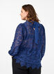 Kanten blouse met strikdetail, Estate Blue, Model image number 1