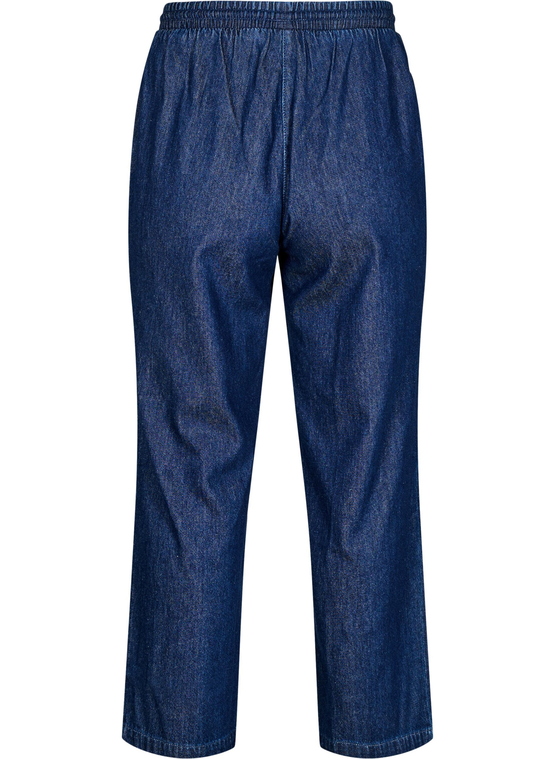 ZizziJeans met rechte pasvorm en elastische taille, Blauw, Packshot image number 1
