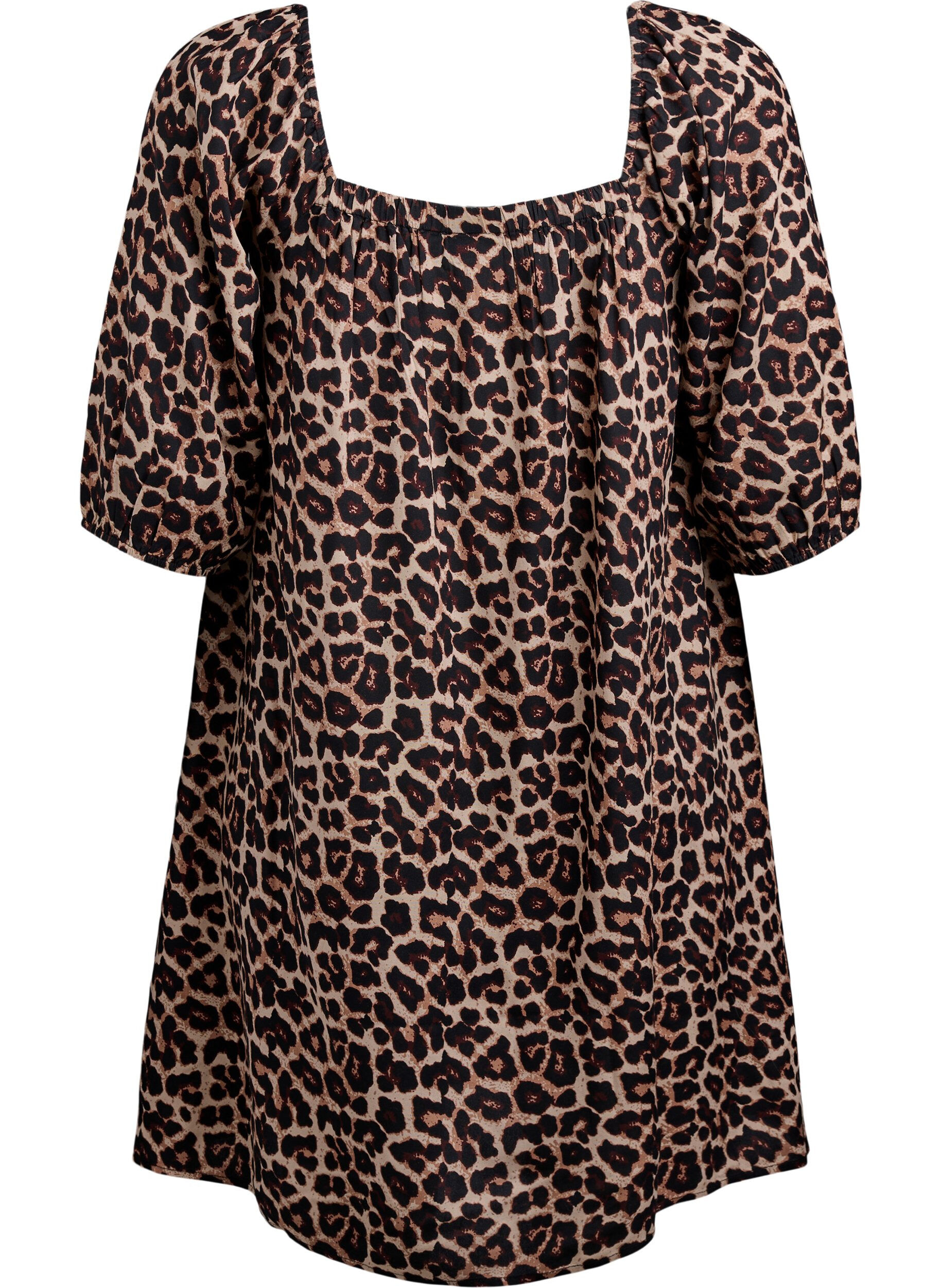 ZizziStrandjurk van viscose met print, Beige, Packshot image number 1