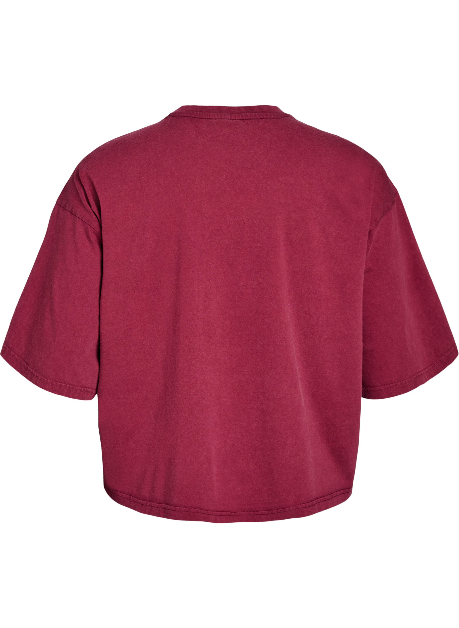 ZizziKort T-shirt met een losse pasvorm, Donker Bordeaux, Packshot image number 1