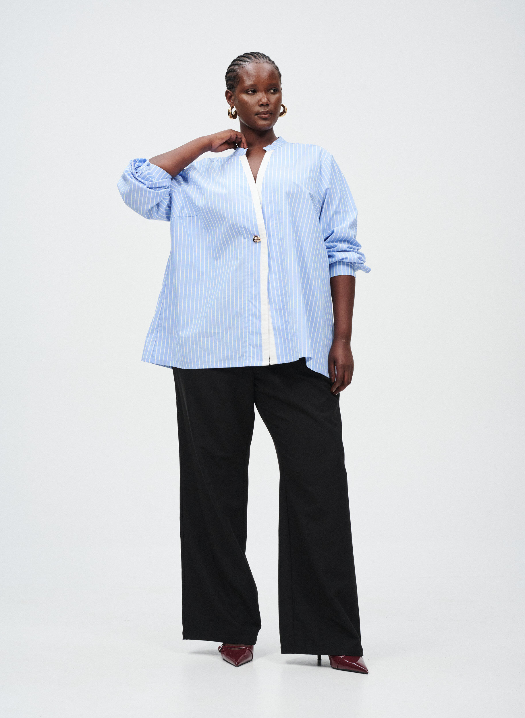 Flared broek met elastiek in de taille
