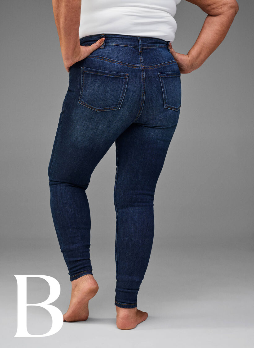 Super smalle jeans met hoge taille, Dark Blue, Model