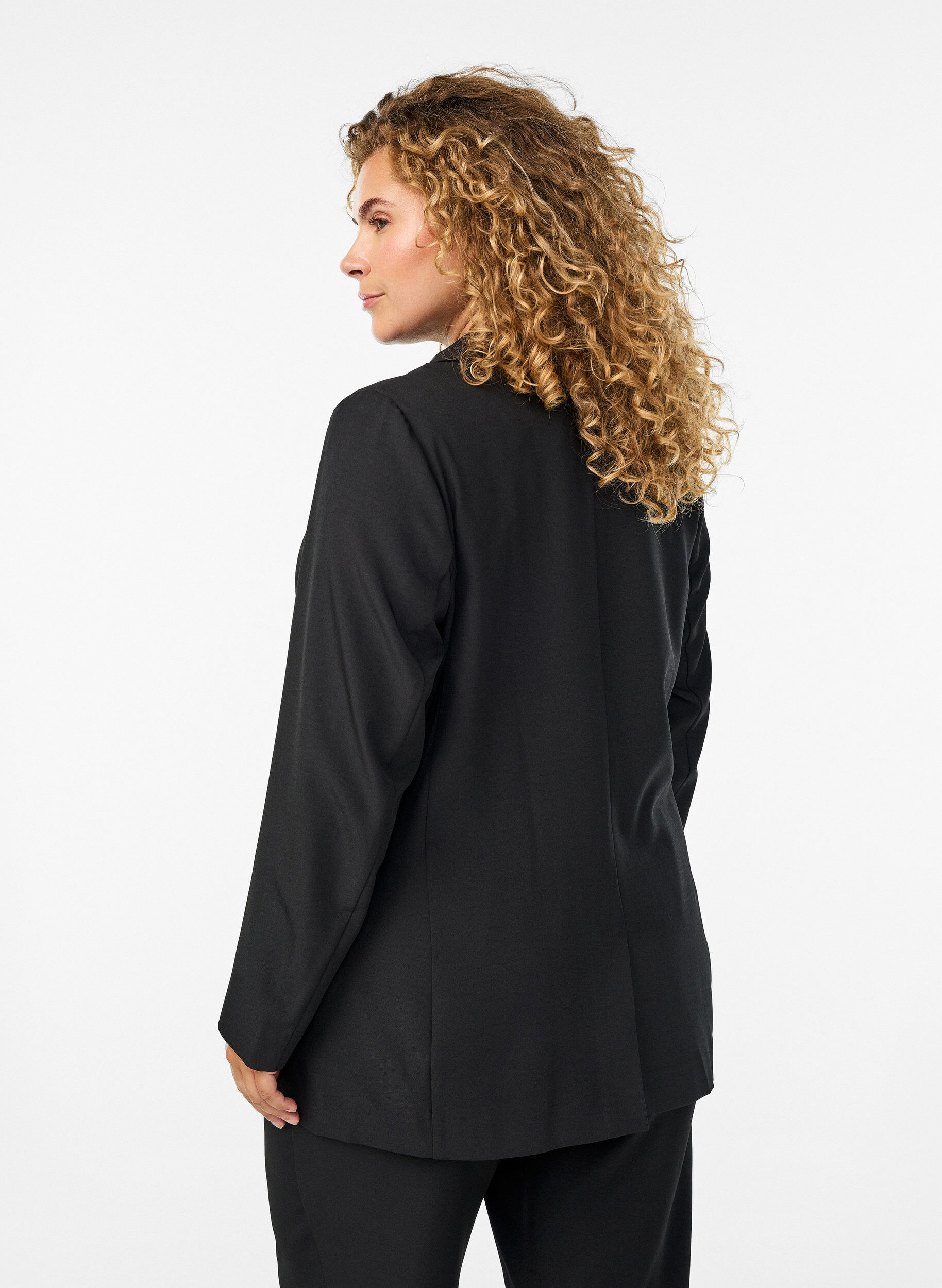 ZizziBlazer met zakken en splitjes, Zwart, Model image number 2