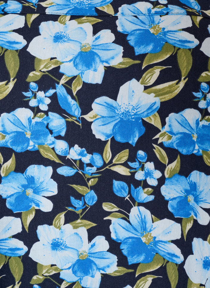 Katoenen jurk met korte mouwen en print, Blauw, Packshot image number 2