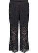 Kanten broek met hoge taille en zakken, Zwart, Packshot image number 0
