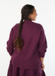 Gebreide blouse met hoge hals, Donker Bordeaux, Model image number 2
