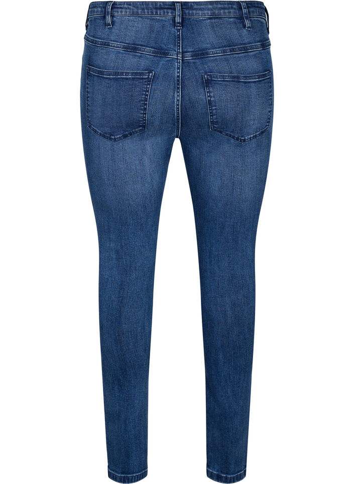 Superslanke Amy jeans met slijtagedetails, Blue Denim, Packshot image number 1