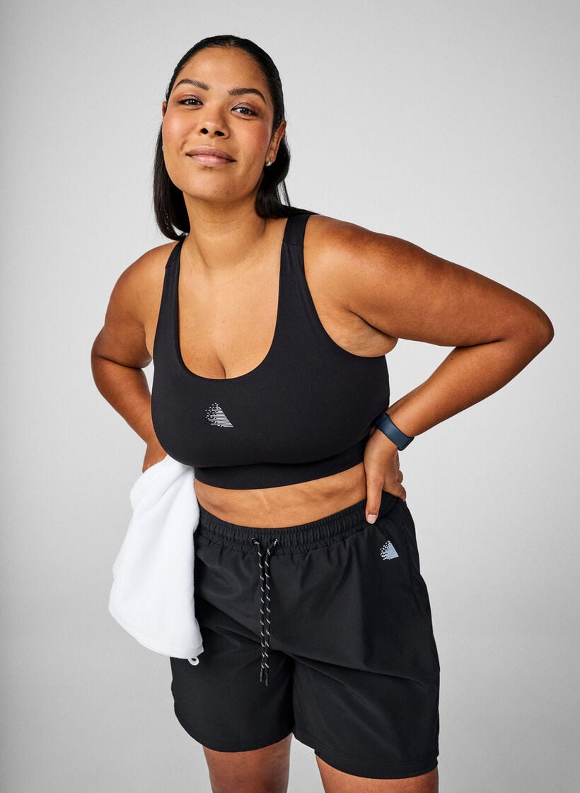 Sportbeha met racerback, Black, Image